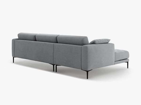 Micadoni Ecksofa Bemy 3-Sitzer Links Samt Grau Bild 3