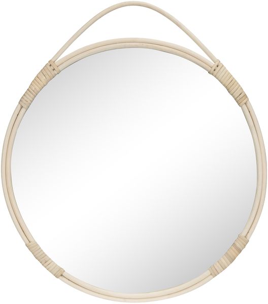 Spiegel >Malo< in Natur, Rattan, Glas - 2x50x50cm (BxHxT)