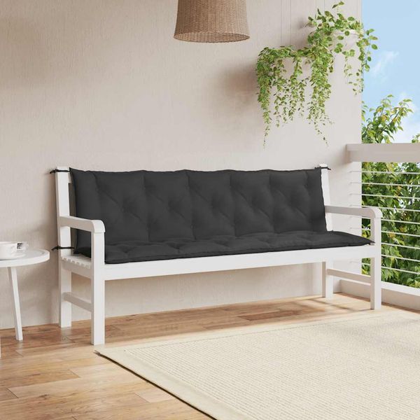 vidaXL Gartenbank-Auflage Schwarz 180x(50+50)x7 cm Oxford-Gewebe 315035
