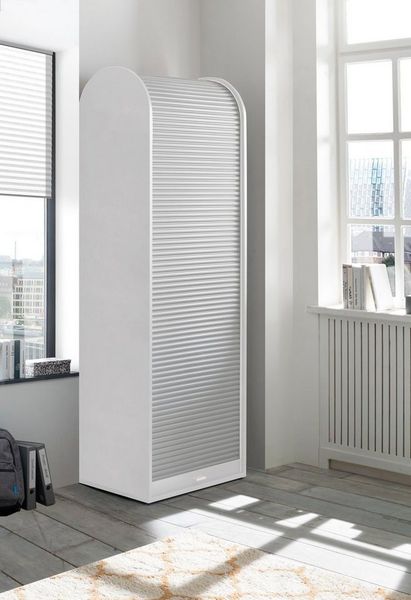 Aktenschrank ROLLO weiß matt lack Rolladenschrank 69 cm