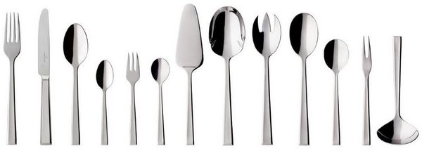 Villeroy & Boch – Victor Besteckset 68 teilig für 12 Personen Silber/Platin, Spülmaschinenfest, Rostfrei, Tafelbesteck, Besteck Set, Essbesteck, Gabel, Löffel, Messer, Küchen Besteck Set, Edelstahl
