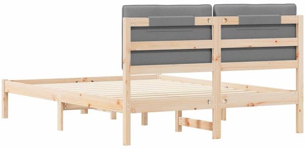 vidaXL Bettgestell mit gepolstertem Kopfteil Hellgrau 140 x 200 cm 878044 Bild 7
