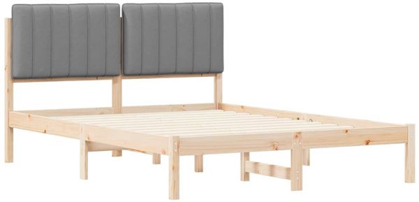 vidaXL Bettgestell mit gepolstertem Kopfteil Hellgrau 140 x 200 cm 878044 Bild 4