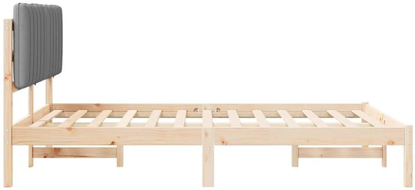 vidaXL Bettgestell mit gepolstertem Kopfteil Hellgrau 140 x 200 cm 878044 Bild 6