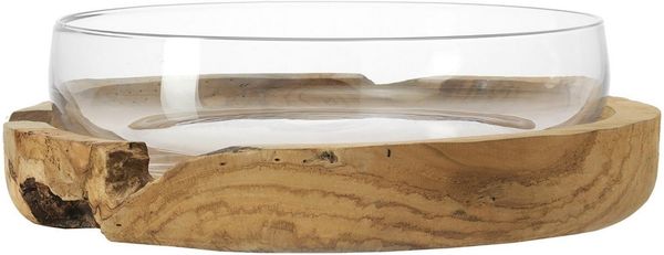 Leonardo TERRA Schale mit Teaksockel 39 cm - A