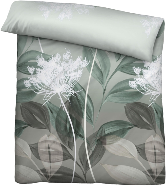 biberna Feinbiber Bettwäsche 0004100 BLÄTTERRANKE, fichte, 1x 155x220 cm + 1x 80x80 cm Bild 2