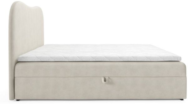 Boxspringbett Schlafzimmerbett DARLIN 180x220cm Stoff Gerra Hellgrau Bild 4