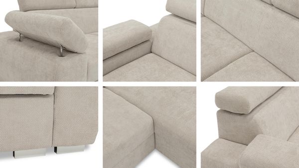 Ecksofa Boston LCP mit 2 Bettkästen und Schlaffunktion (Farbe: Aragon 80, Seite: Rechts 1P(65)+2R+LCP) Bild 5