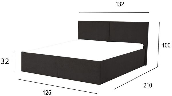 Halmon Schlafkomfort Betten Polsterbett Milano (Mit Stauraum unter der Liegefläche, erhältlich in 6 Größen und 8 attraktiven Farben mit oder ohne Matratze), Seitenhöhe 32cm, inkl. Lattenrost bei Ausführung mit Matratze Bild 2