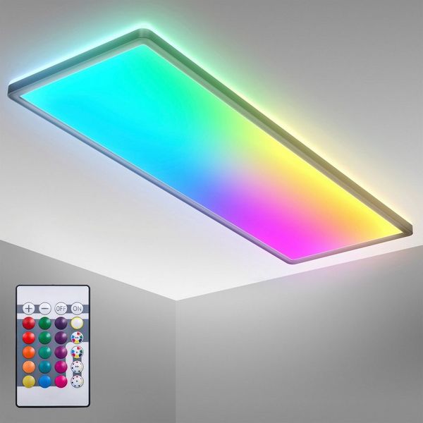 LED Deckenleuchte RGB Dimmbar Panel Farbwechsel Deckenlampe indirektes Licht 22W