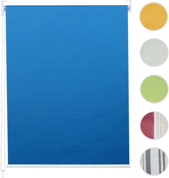 Rollo HWC-D52, Fensterrollo Seitenzugrollo Jalousie, 80x230 cm Sonnenschutz Verdunkelung blickdicht ~ blau Bild 6