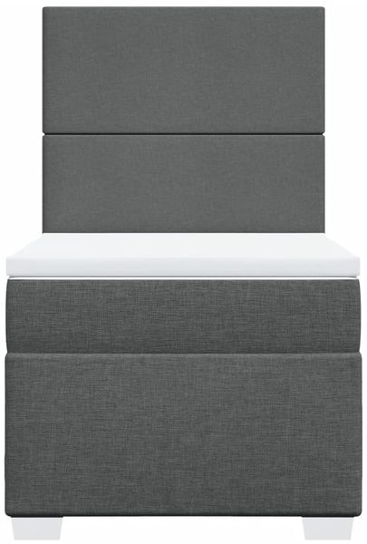 vidaXL Boxspringbett mit Matratze Dunkelgrau 80x200 cm Stoff 3292609 Bild 6