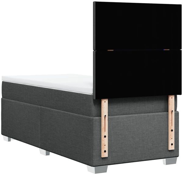 vidaXL Boxspringbett mit Matratze Dunkelgrau 80x200 cm Stoff 3292609 Bild 12