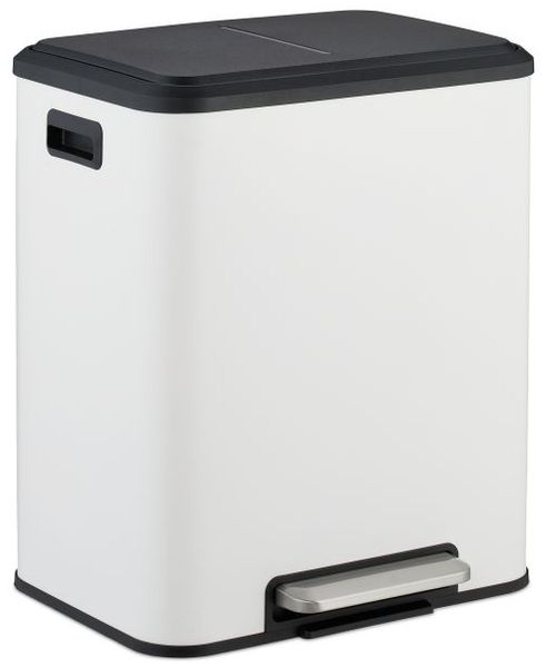 Relaxdays Mülleimer mit 2 Fächern 2 x 15 Liter