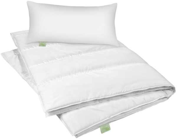 Dreamstar Microfaserbettdecke + Kopfkissen Eco, Bettdecke 135x200 oder 155x220 cm mit Kissen 40x80 oder 80x80 cm, Füllung: Faserfüllung, Bezug: Microfaser, Bettwaren-Set, Winterbettdecke & Kissen, warm & atmungsaktiv Bild 5