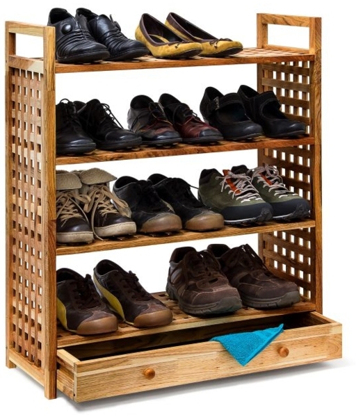 Schuhregal Walnuss mit Schublade