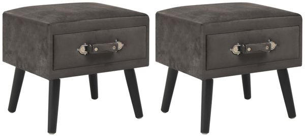 vidaXL Nachttische 2 Stk. Grau 40 x 35 x 40 cm Samt 276386