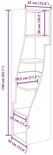 vidaXL Eckschrank Weiß 32 x 32 x 140 cm Holzwerkstoff 889875 Bild 9