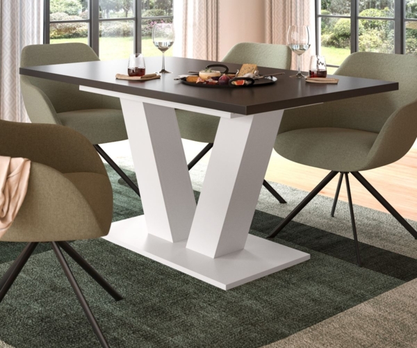 Esstisch Home-X in grau und weiß ausziehbar 150 - 190 cm Bild 1