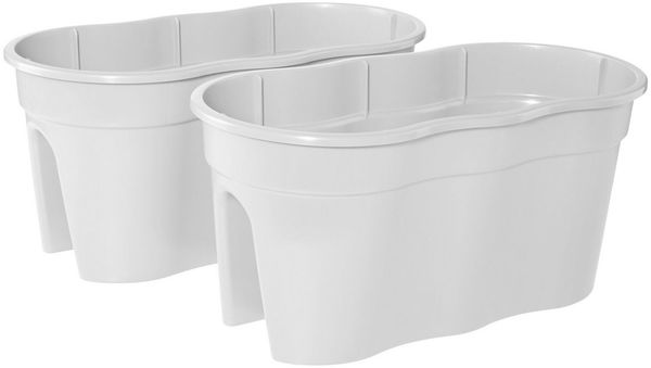 Flowerclip XL Blumentöpfe, 2er Set, weiß