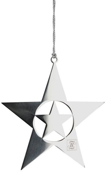 Fink Weihnachtsbaumkugel MARITA Anhänger - H. 20cm - Edelstahl - silberfarben - Wohnaccessoire, Dekohänger - Hängedeko - Türhänger - Fensterhänger - Hängedekoration