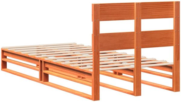 vidaXL Massivholzbett ohne Matratze Wachsbraun 90x190 cm Kiefernholz 850823 Bild 8