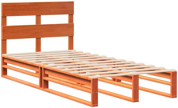 vidaXL Massivholzbett ohne Matratze Wachsbraun 90x190 cm Kiefernholz 850823 Bild 3