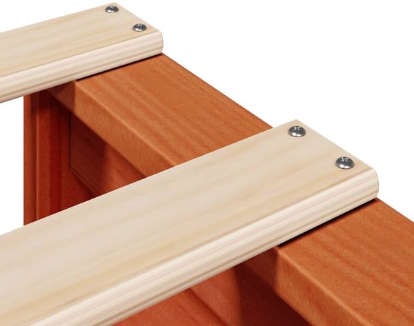 vidaXL Massivholzbett ohne Matratze Wachsbraun 90x190 cm Kiefernholz 850823 Bild 9
