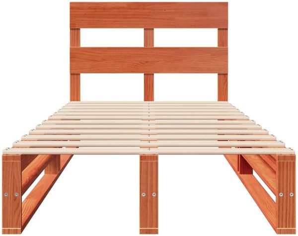 vidaXL Massivholzbett ohne Matratze Wachsbraun 90x190 cm Kiefernholz 850823 Bild 4