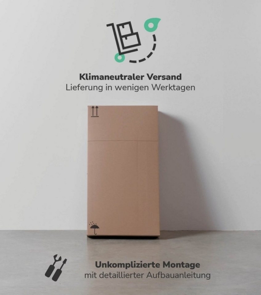 mokebo Midischrank Der Matrose (mit Einlegeboden & Schublade) schmaler Badschrank mit Schublade, Badezimmerschrank in Schwarz Bild 3