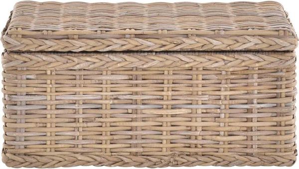 Krines Home Spielzeugtruhe Spielzeugtruhe Wäschetruhe Allzweck-Korb Griffen aus echtem Rattan, verschiedene Größen Truhe Aufbewahrung Box
