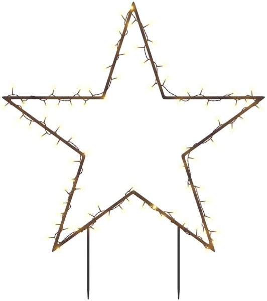 vidaXL Weihnachtsstern mit Erdspießen und 80 LEDs 60 cm 357716