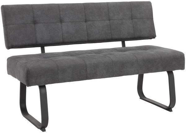 Essbank >Laila-I< in Vintage Anthrazit, Metall / Polyester - 140x90x64cm (BxHxT)