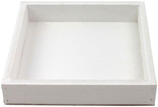 matches21 HOME & HOBBY Dekotablett Tablett Dekotablett quadratisch weiß 20x20x3 cm (1 St)