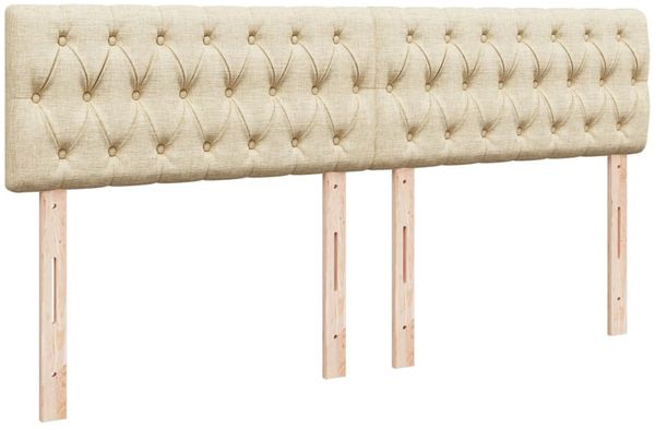vidaXL Boxspringbett mit Matratze Creme 180x200 cm Stoff 3288279 Bild 7