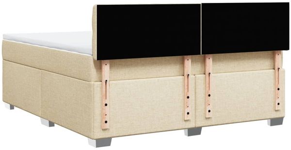 vidaXL Boxspringbett mit Matratze Creme 180x200 cm Stoff 3288279 Bild 12