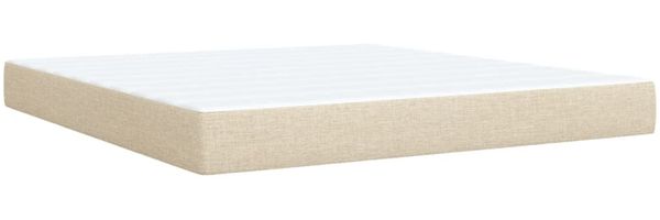 vidaXL Boxspringbett mit Matratze Creme 180x200 cm Stoff 3288279 Bild 9