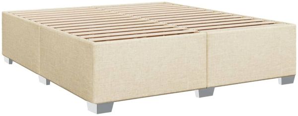 vidaXL Boxspringbett mit Matratze Creme 180x200 cm Stoff 3288279 Bild 8
