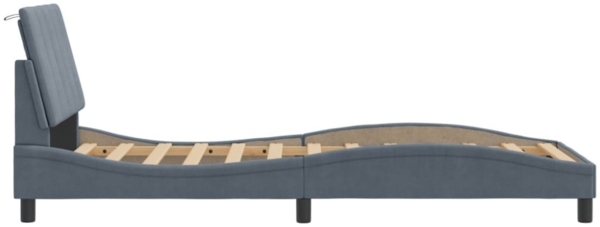 vidaXL Bettgestell ohne Matratze "Hanko" Dunkelgrau 90x200 cm Samt 3207826 Bild 12