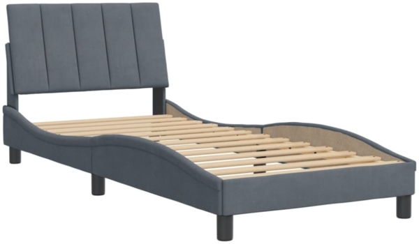 vidaXL Bettgestell ohne Matratze "Hanko" Dunkelgrau 90x200 cm Samt 3207826 Bild 11