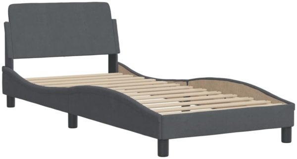 vidaXL Bettgestell ohne Matratze "Hanko" Dunkelgrau 90x200 cm Samt 3207826 Bild 2