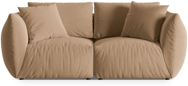 Micadoni Sofa Chris 3-Sitzer Samt Sand