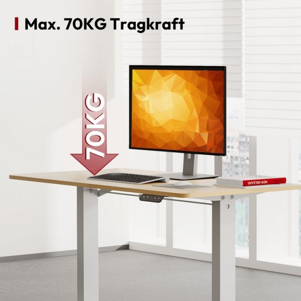 SANODESK Schreibtisch Elektrisch höhenverstellbarer Schreibtisch (2-Fach-Teleskop mit Memory-Steuerung), schnelle Montage, verschiedene Größen zur Auswahl Bild 2