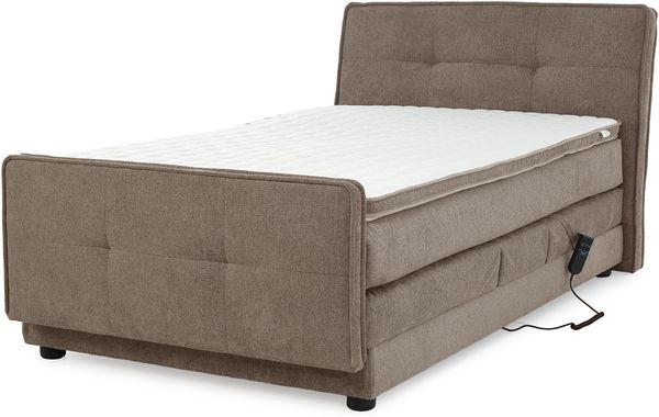 Jockenhöfer 'Paloma' Boxspringbett, 120x200 cm, Mittelstruktur Hellbraun