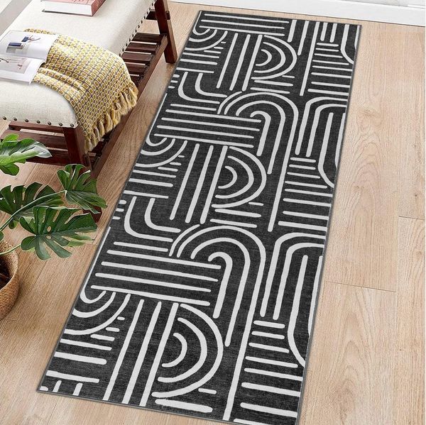 GarveeMore Teppich Wohnzimmer Waschbarer Teppich für Schlafzimmer Kurzflor Rutschfest