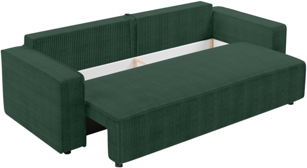 AX LIVING Aydin Cord Sofa 3 Sitzer Sofa mit Schlaffunktion Grün 238 cm Bild 5