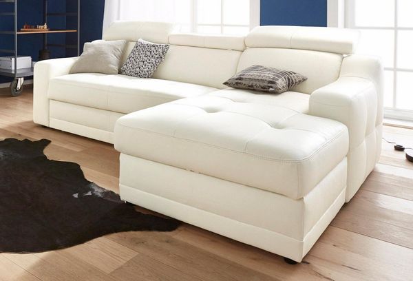 exxpo - sofa fashion Ecksofa Lotos, bequem und funktionell, L-Form, mit Kopf- bzw. Rückenverstellung, wahlweise mit Bettfunktion