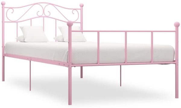 vidaXL Bettgestell Rosa Metall 90×200 cm 284537