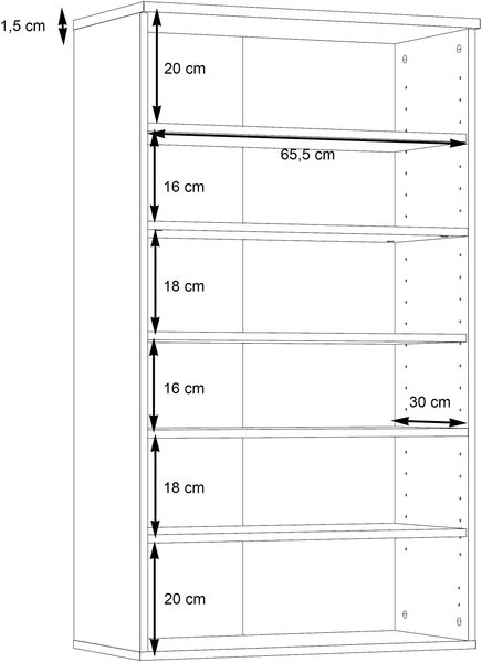FORTE Boots Schuhschrank, Holzwerkstoff, Weiß, 68,9 x 120,4 x 34,1 cm Bild 6