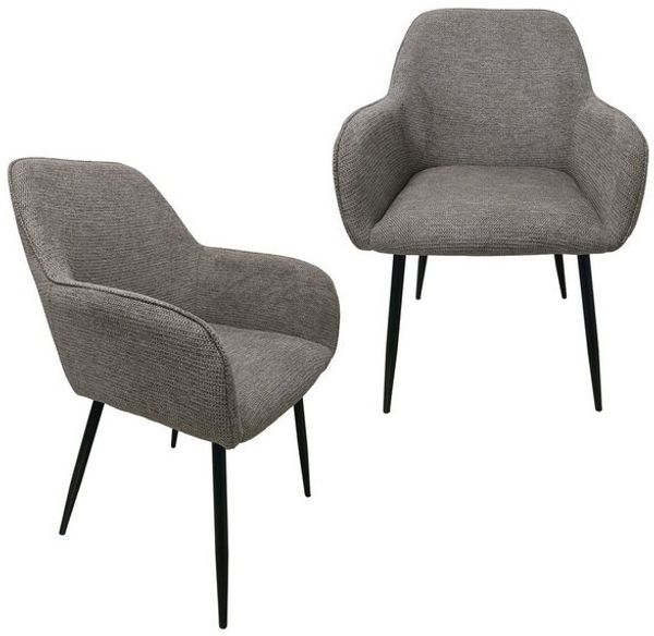 HTI-Living Esszimmerstuhl Stuhl Albany Waffle Hellbraun 2er-Set (Set, 2 St), Esszimmerstuhl Armlehnenstuhl Polsterstuhl